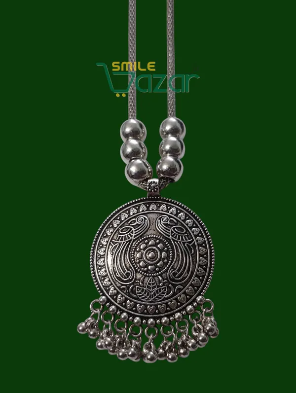Artificial_Oxidised_Traditional_Silver_Big_Pendant_Necklace_Stylish_Necklace_Chain_Jewellery_–_Antique_Statement_Jewellery_for_Girls_&_Women_-_1_PC