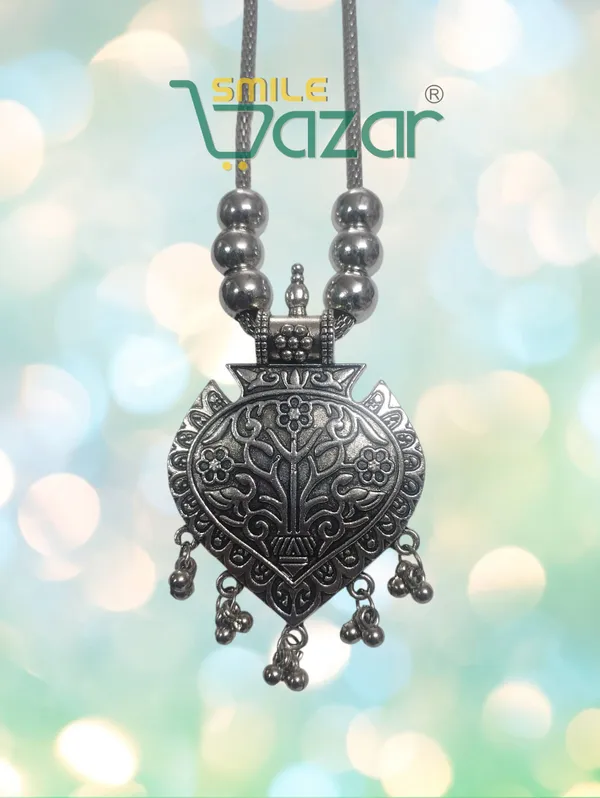 Artificial_Oxidised_Traditional_Silver_Big_Pendant_Necklace_Stylish_Necklace_Chain_Jewellery_–_Antique_Statement_Jewellery_for_Girls_&_Women_-_1_PC