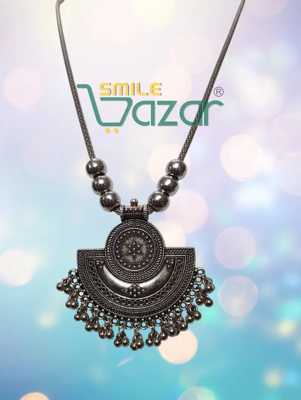 Artificial_Oxidised_Traditional_Silver_Big_Pendant_Necklace_Stylish_Necklace_Chain_Jewellery_–_Antique_Statement_Jewellery_for_Girls_&_Women_-_1_PC
