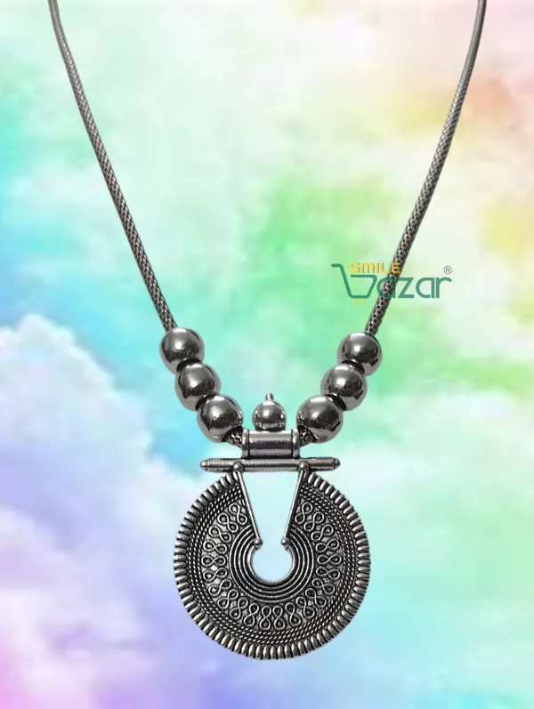 Artificial_Oxidised_Traditional_Silver_Big_Pendant_Necklace_Stylish_Necklace_Chain_Jewellery_–_Antique_Statement_Jewellery_for_Girls_&_Women_-_1_PC