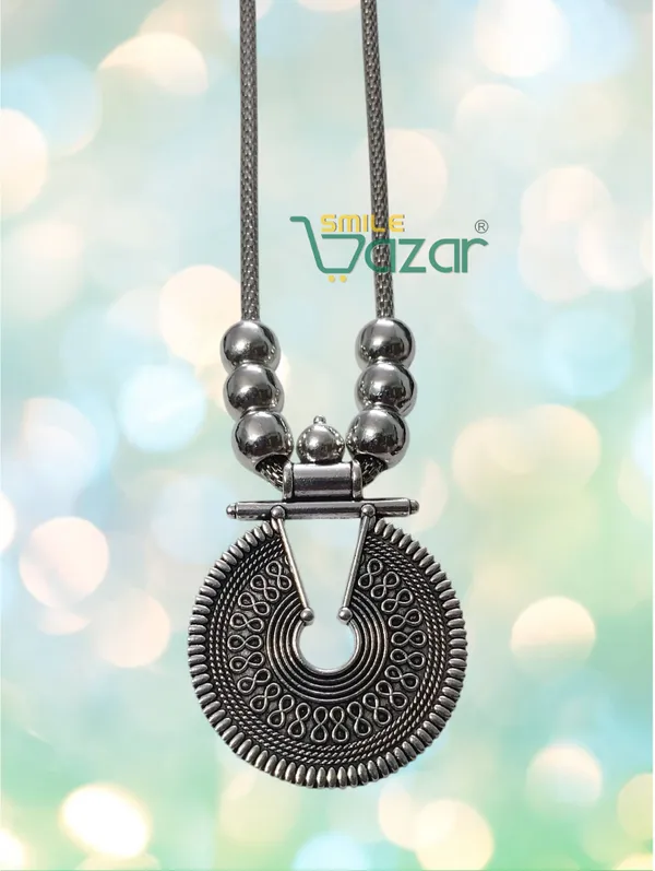 Artificial_Oxidised_Traditional_Silver_Big_Pendant_Necklace_Stylish_Necklace_Chain_Jewellery_–_Antique_Statement_Jewellery_for_Girls_&_Women_-_1_PC