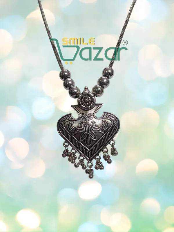 Artificial_Oxidised_Traditional_Silver_Big_Pendant_Necklace_Stylish_Necklace_Chain_Jewellery_–_Antique_Statement_Jewellery_for_Girls_&_Women_-_1_PC