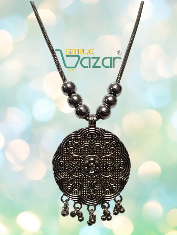Artificial_Oxidised_Traditional_Silver_Big_Pendant_Necklace_Stylish_Necklace_Chain_Jewellery_–_Antique_Statement_Jewellery_for_Girls_&_Women_-_1_PC