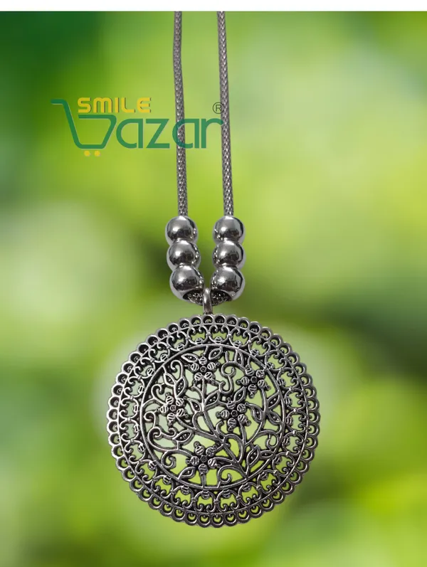 Artificial_Oxidised_Traditional_Silver_Big_Pendant_Necklace_Stylish_Necklace_Chain_Jewellery_–_Antique_Statement_Jewellery_for_Girls_&_Women_-_1_PC