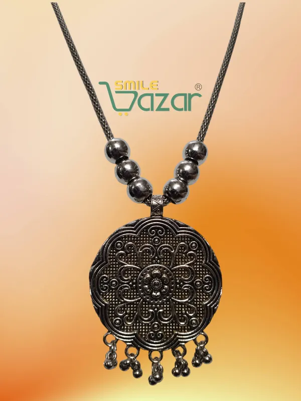 Artificial_Oxidised_Traditional_Silver_Big_Pendant_Necklace_Stylish_Necklace_Chain_Jewellery_–_Antique_Statement_Jewellery_for_Girls_&_Women_-_1_PC