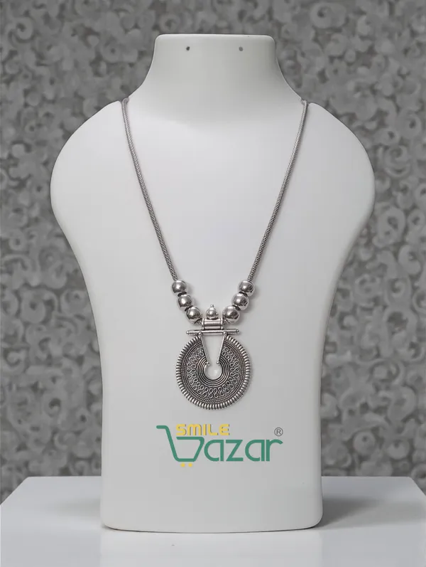 Artificial_Oxidised_Traditional_Silver_Big_Pendant_Necklace_Stylish_Necklace_Chain_Jewellery_–_Antique_Statement_Jewellery_for_Girls_&_Women_-_1_PC