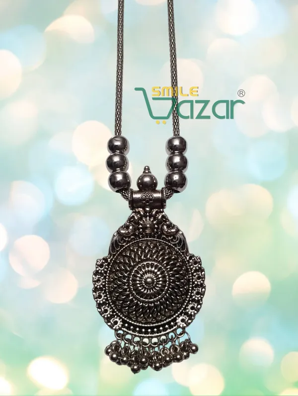 Artificial_Oxidised_Traditional_Silver_Big_Pendant_Necklace_Stylish_Necklace_Chain_Jewellery_–_Antique_Statement_Jewellery_for_Girls_&_Women_-_1_PC