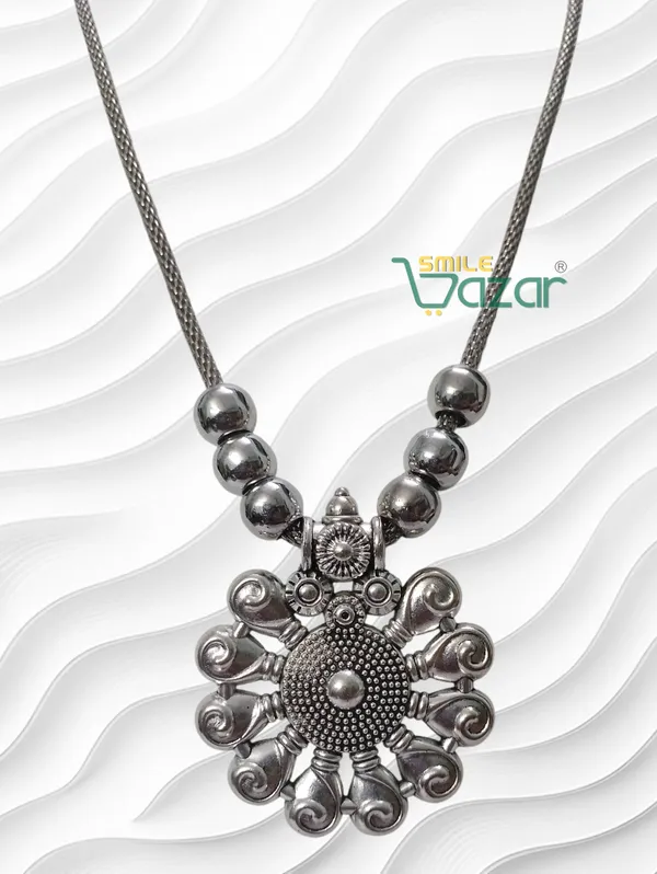 Artificial_Oxidised_Traditional_Silver_Big_Pendant_Necklace_Stylish_Necklace_Chain_Jewellery_–_Antique_Statement_Jewellery_for_Girls_&_Women_-_1_PC