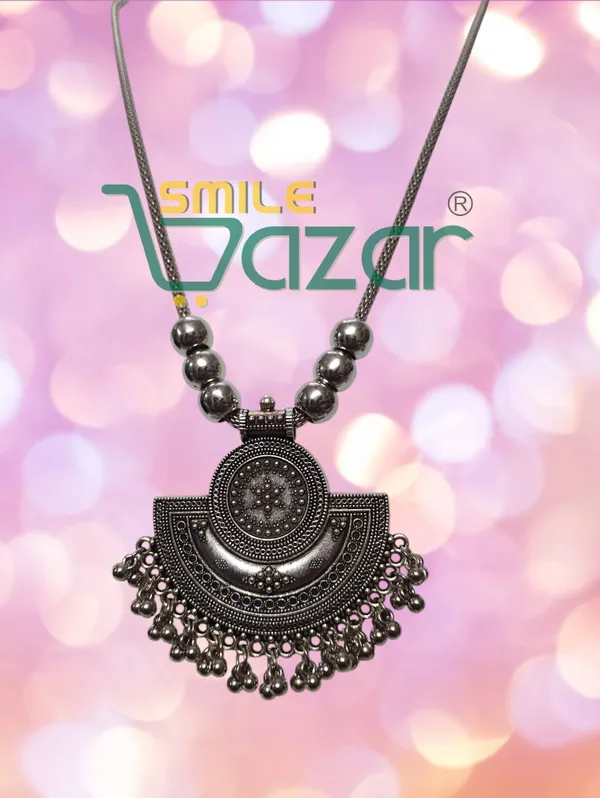 Artificial_Oxidised_Traditional_Silver_Big_Pendant_Necklace_Stylish_Necklace_Chain_Jewellery_–_Antique_Statement_Jewellery_for_Girls_&_Women_-_1_PC