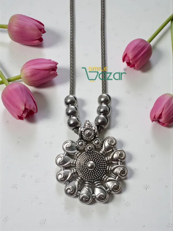 Artificial_Oxidised_Traditional_Silver_Big_Pendant_Necklace_Stylish_Necklace_Chain_Jewellery_–_Antique_Statement_Jewellery_for_Girls_&_Women_-_1_PC