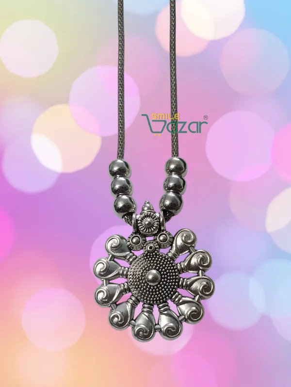 Artificial_Oxidised_Traditional_Silver_Big_Pendant_Necklace_Stylish_Necklace_Chain_Jewellery_–_Antique_Statement_Jewellery_for_Girls_&_Women_-_1_PC