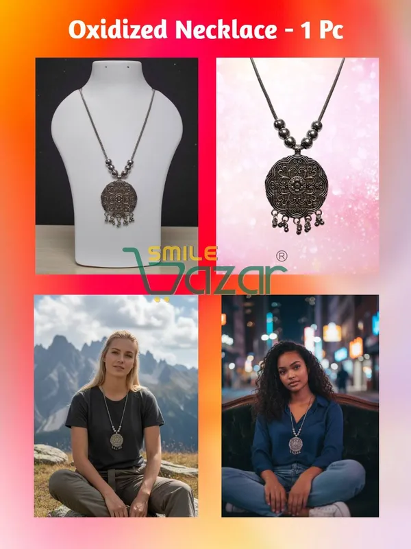 Artificial_Oxidised_Traditional_Silver_Big_Pendant_Necklace_Stylish_Necklace_Chain_Jewellery_–_Antique_Statement_Jewellery_for_Girls_&_Women_-_1_PC