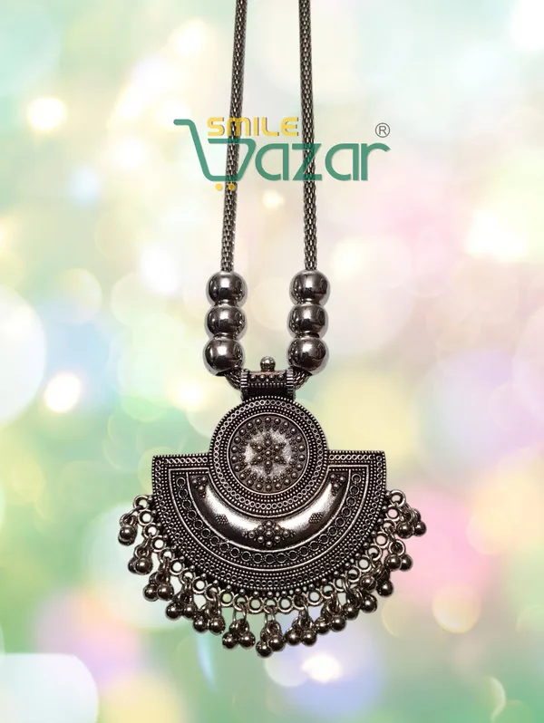 Artificial_Oxidised_Traditional_Silver_Big_Pendant_Necklace_Stylish_Necklace_Chain_Jewellery_–_Antique_Statement_Jewellery_for_Girls_&_Women_-_1_PC
