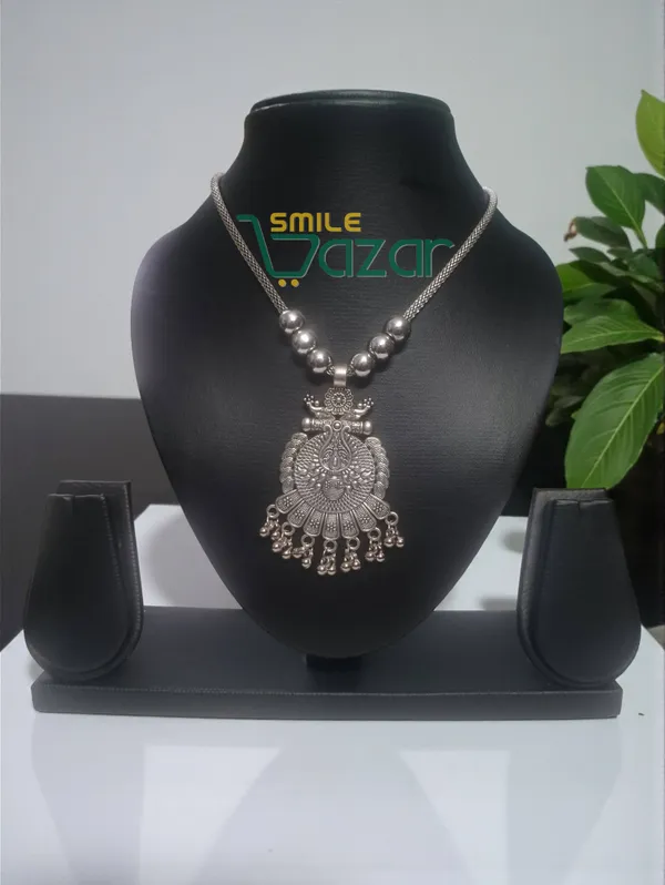 Artificial_Oxidised_Traditional_Silver_Big_Pendant_Necklace_Stylish_Necklace_Chain_Jewellery_–__1_PC
