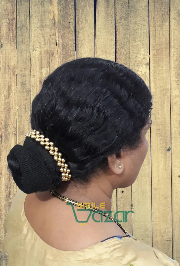 Artificial_Pearl_Beaded_Gajra_Garland_Veni_For_Festival_Wedding_Bun_Juda_Accessories_Ethnic_Look_Hair_Veni_Hair_Accessory_For_Women_And_Girls_Golden_Beads_-_1_Pc