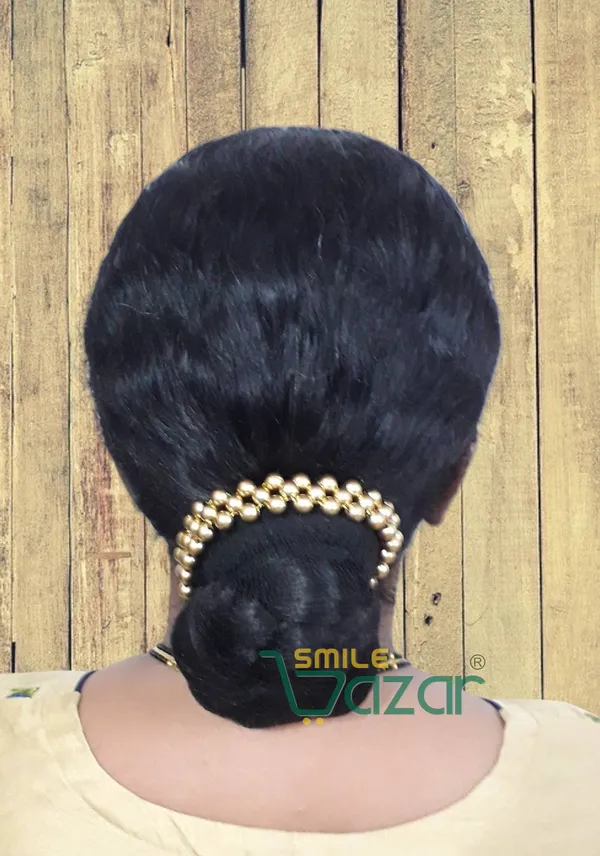 Artificial_Pearl_Beaded_Gajra_Garland_Veni_For_Festival_Wedding_Bun_Juda_Accessories_Ethnic_Look_Hair_Veni_Hair_Accessory_For_Women_And_Girls_Golden_Beads_-_1_Pc