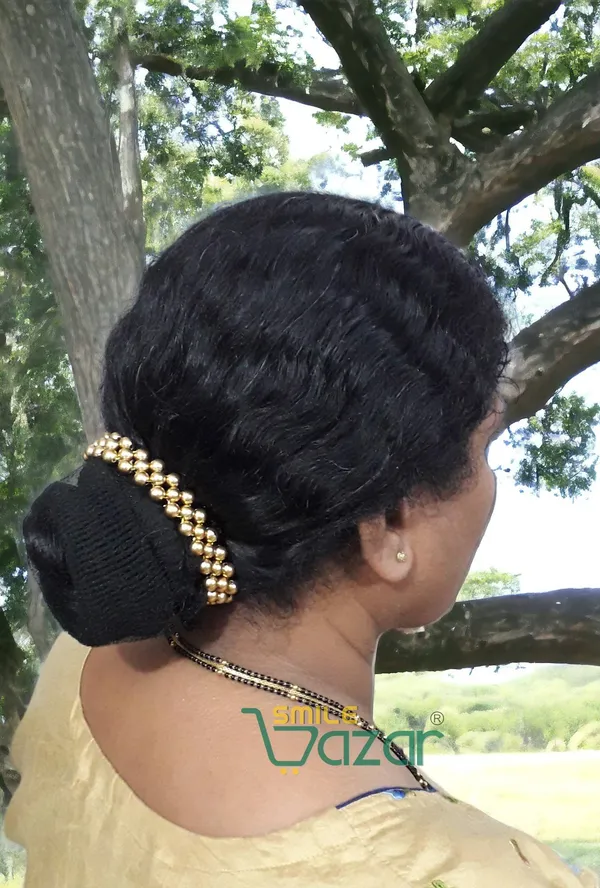 Artificial_Pearl_Beaded_Gajra_Garland_Veni_For_Festival_Wedding_Bun_Juda_Accessories_Ethnic_Look_Hair_Veni_Hair_Accessory_For_Women_And_Girls_Golden_Beads_-_1_Pc