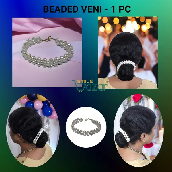 Artificial_Pearl_Beaded_Gajra_Garland_Veni_For_Festival_Wedding_Bun_Juda_Accessories_Ethnic_Look_Hair_Veni_Hair_Accessory_For_Women_And_Girls_White_Beads_-_1_Pc
