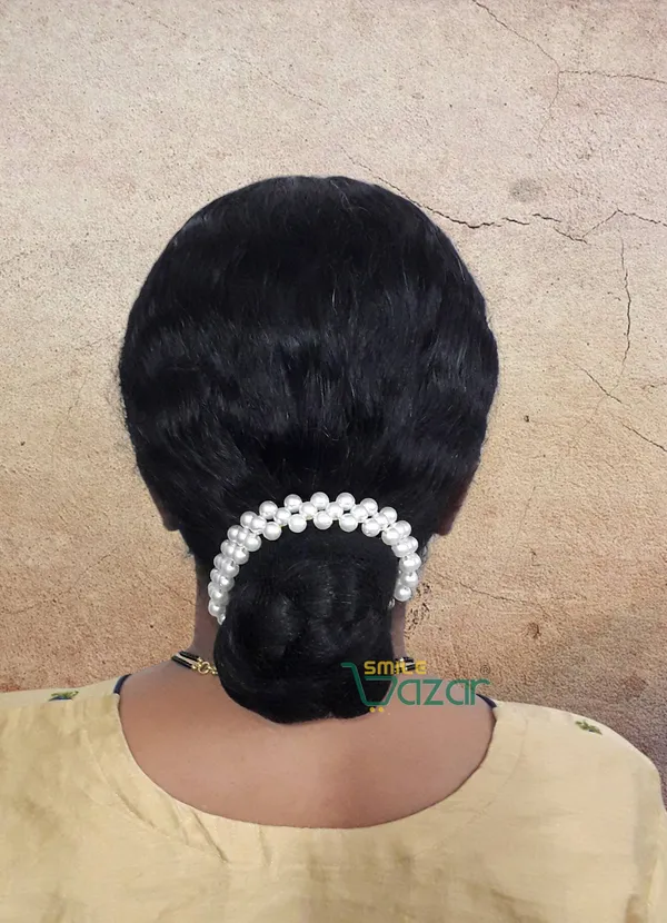 Artificial_Pearl_Beaded_Gajra_Garland_Veni_For_Festival_Wedding_Bun_Juda_Accessories_Ethnic_Look_Hair_Veni_Hair_Accessory_For_Women_And_Girls_White_Beads_-_1_Pc