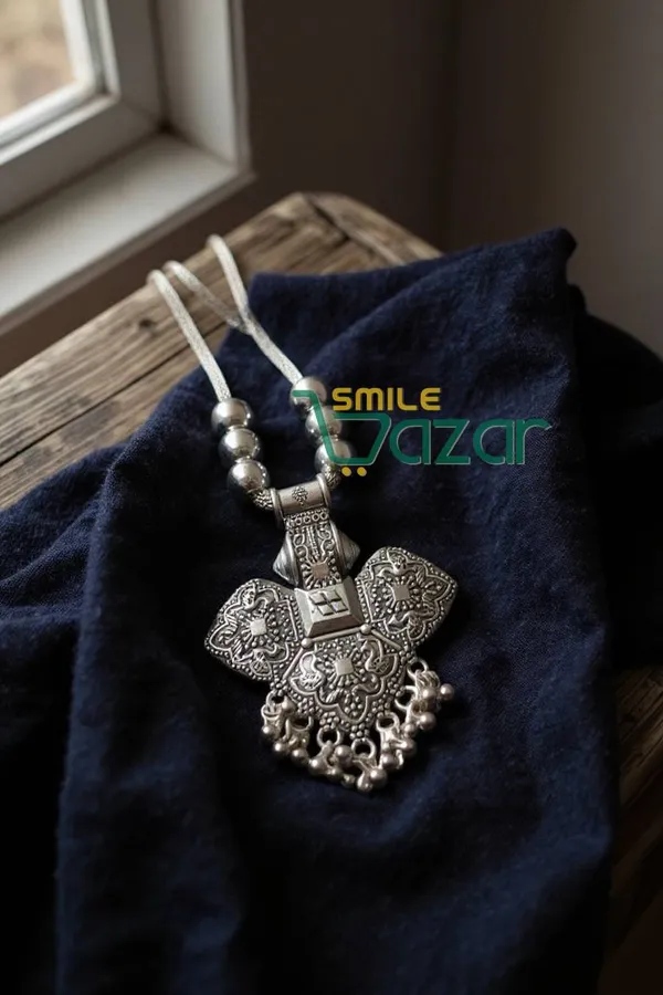 Artificial_Traditional_Oxidised_Silver_Big_Pendant_Necklace_Chain_–_Antique_Statement_Jewellery_for_Girls_&_Women_-_1_PC