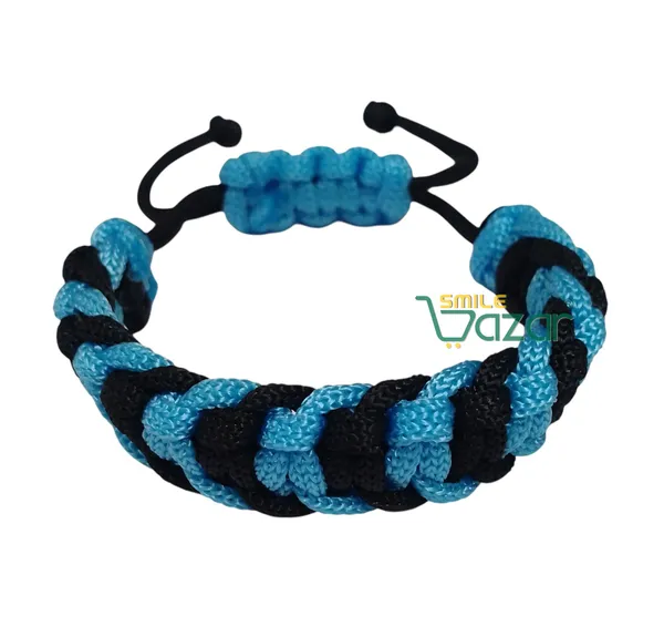 BLACK_AND_SKY_BLUE_COLOUR_HANDMADE__BRACELET_ADJUSTABLE_WRISTBAND_BRACELET_FRIENDSHIP_BAND_FOR_WOMEN_AND_MEN_SKIN_FRIENDLY_