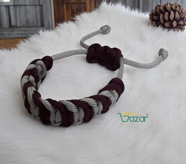 BURGUNDY_BROWN_AND_ICE_GRAY_-_HANDMADE__BRACELET_ADJUSTABLE_WRISTBAND_BRACELET_FRIENDSHIP_BAND_FOR_WOMEN_AND_MEN_SKIN_FRIENDLY