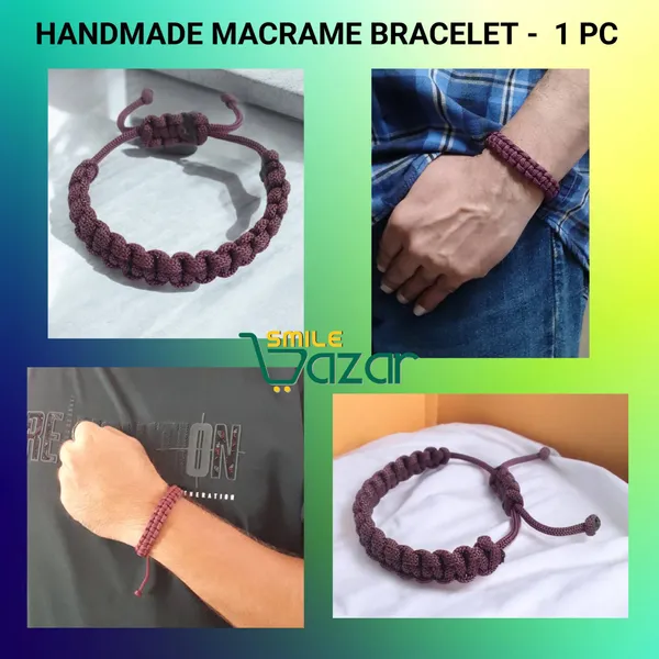 BURGUNDY_-_BROWN__HANDMADE__BRACELET_ADJUSTABLE_WRISTBAND_BRACELET_FRIENDSHIP_BAND_FOR_WOMEN_AND_MEN_SKIN_FRIENDLY