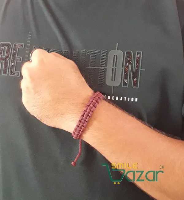 BURGUNDY_-_BROWN__HANDMADE__BRACELET_ADJUSTABLE_WRISTBAND_BRACELET_FRIENDSHIP_BAND_FOR_WOMEN_AND_MEN_SKIN_FRIENDLY
