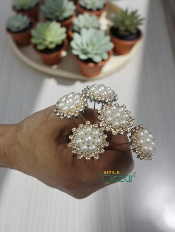 Bridal_Hair_Bun_Pin_Accessories_/_Fancy_Golden_Juda_Pins_with_White_Artificial_Pearl_flowers_for_Women_and_Girls_-_Set_of_12_PCs