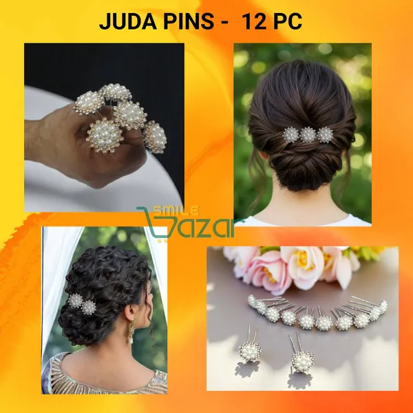 Bridal_Hair_Bun_Pin_Accessories_/_Fancy_Golden_Juda_Pins_with_White_Artificial_Pearl_flowers_for_Women_and_Girls_-_Set_of_12_PCs