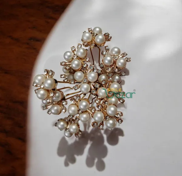 Bridal_Hair_Bun_Pin_Accessories_/_Fancy_Golden_Juda_Pins_with_White_Faux_Pearl_flowers_for_Women_and_Girls_-_Set_of_12_PCs