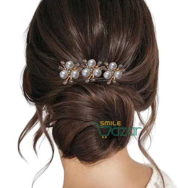 Bridal_Hair_Bun_Pin_Accessories_/_Fancy_Golden_Juda_Pins_with_White_Faux_Pearl_flowers_for_Women_and_Girls_-_Set_of_12_PCs