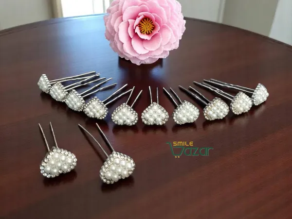 Bridal_Hair_Bun_Pin_Accessories_/_Fancy_Golden_Juda_Pins_with_White_artificial_Pearl_heart_shape_for_Women_and_Girls_-_Set_of_12_PCs