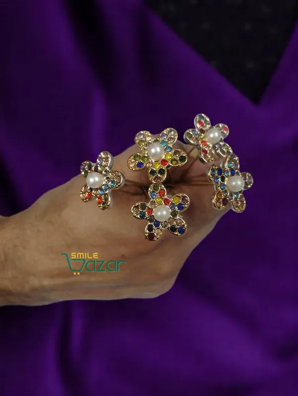 Bridal_Hair_Bun_Pin_Accessories_/_Fancy_Golden_Juda_Pins_with_dazzling_flower__for_Women_and_Girls_-_Set_of_12_PCs