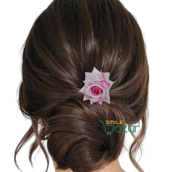 Bridal_Hair_Pin_Bun_Pin_Accessories_/_Fancy_Golden_Juda_Pins_with_Artificial_Big_Size_6_Cm_MULTI_COLOUR__Rose_Hair_Pin_for_Women_and_Girls_hair_pins_for_women_wedding_:_Set_of_4_PCs