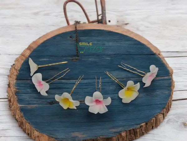 Bridal_Hair_Pin_Bun_Pin_Accessories_/_Fancy_Golden_Juda_Pins_with_Hawaii__Artificial_Champa_Foam_Flower_Hair_Pin_for_Women_and_Girls_hair_pins_for_women_wedding_-_6_PCs