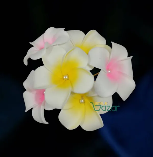 Bridal_Hair_Pin_Bun_Pin_Accessories_/_Fancy_Golden_Juda_Pins_with_Hawaii__Artificial_Champa_Foam_Flower_Hair_Pin_for_Women_and_Girls_hair_pins_for_women_wedding_-_6_PCs