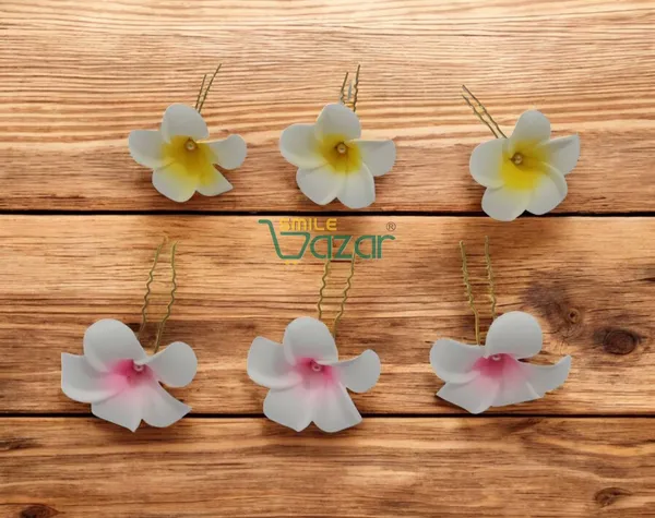 Bridal_Hair_Pin_Bun_Pin_Accessories_/_Fancy_Golden_Juda_Pins_with_Hawaii__Artificial_Champa_Foam_Flower_Hair_Pin_for_Women_and_Girls_hair_pins_for_women_wedding_-_6_PCs