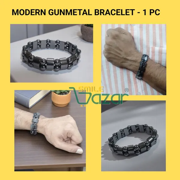 CLASSY_GUN_METAL_BRACELET_FASHION_WRISTBAND_BRACELET_FRIENDSHIP_BAND_FOR_MEN_AND_WOMEN_SKIN_FRIENDLY_-_CHARCOAL GREY