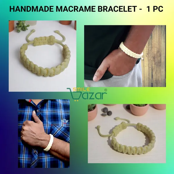 CREAM_-_HANDMADE__BRACELET_ADJUSTABLE_WRISTBAND_BRACELET_FRIENDSHIP_BAND_FOR_WOMEN_AND_MEN_SKIN_FRIENDLY