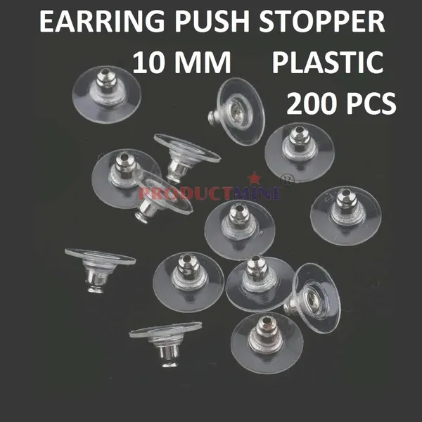 Golden_Flat_Clear_Plastic_Ear_Back_Stoppers_(200_Pcs)_+_Golden_Plastic_Ear_Back_Stoppers_(200_Pcs)_Push_Buttons_Findings_Stud_Earring_Plugs_Stoppers_For_Earrings_10_Mm-_Total_400_Pieces