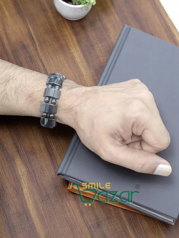 ELEGANT_GUN_METAL_BRACELET_FASHION_WRISTBAND_BRACELET_FRIENDSHIP_BAND_FOR_MEN_AND_WOMEN_SKIN_FRIENDLY_-_CHARCOAL_GREY
