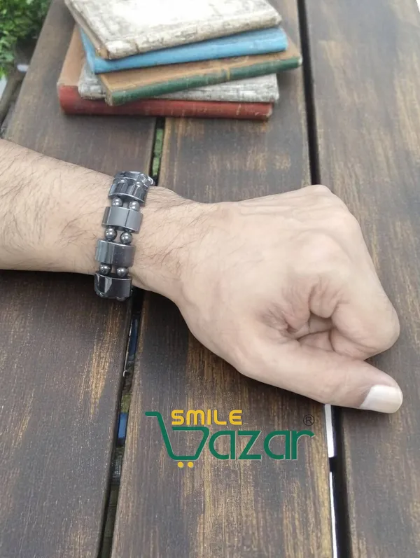 ELEGANT_GUN_METAL_BRACELET_FASHION_WRISTBAND_BRACELET_FRIENDSHIP_BAND_FOR_MEN_AND_WOMEN_SKIN_FRIENDLY_-_CHARCOAL_GREY