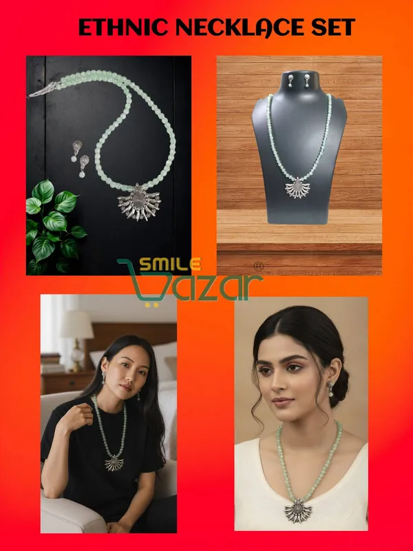 Ethnic_Big_Pendant_Artificial_Oxidised_Necklace_Set__for_Girls_&_Women_-_AQUA_GREEN