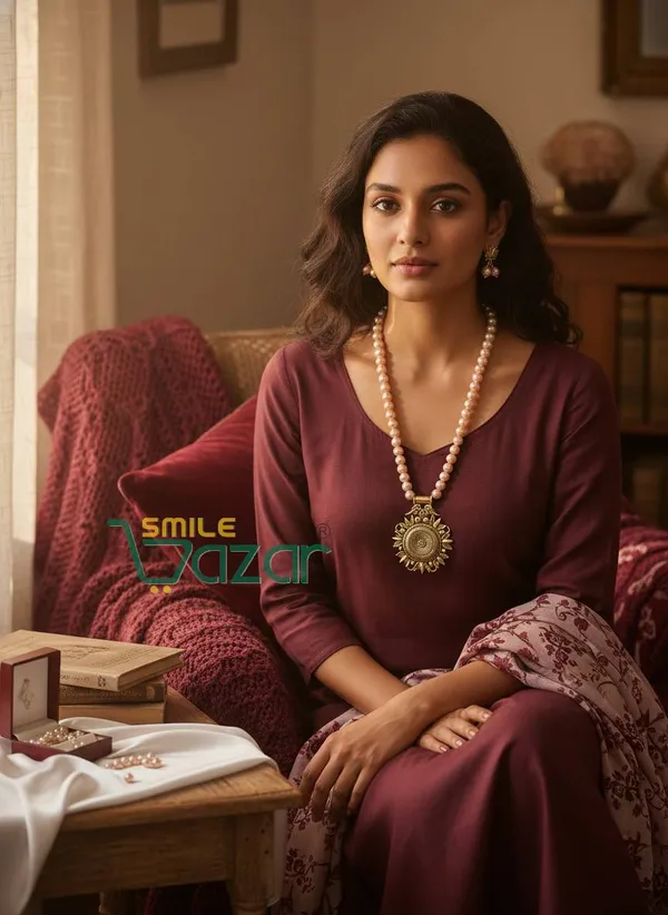 Ethnic_Big_Pendant_Artificial_Oxidised_Necklace_Set__for_Girls_&_Women_-_BEIGE