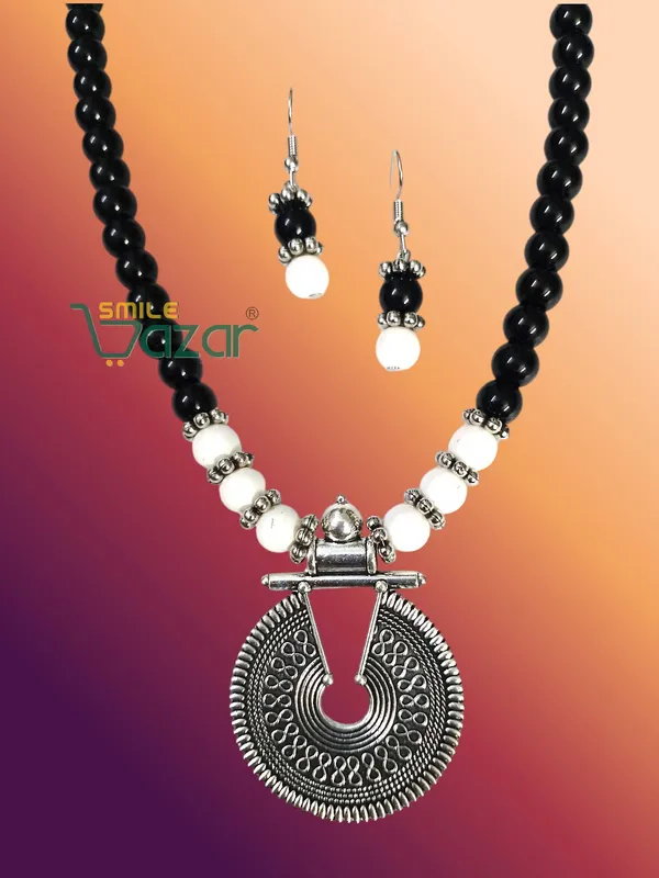 Ethnic_Big_Pendant_Artificial_Oxidised_Necklace_Set__for_Girls_&_Women_-_BLACK