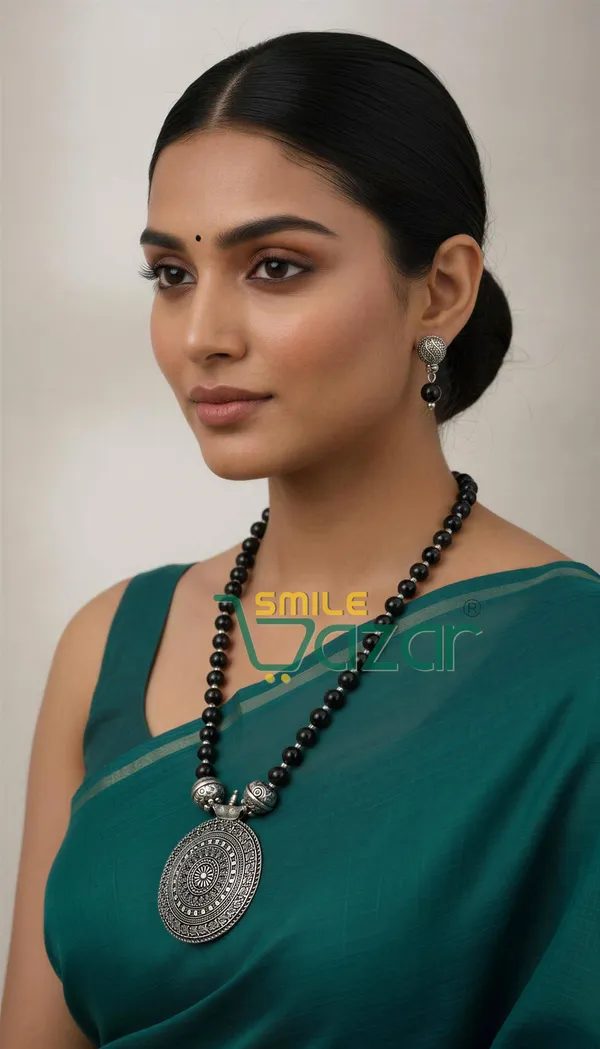 Ethnic_Big_Pendant_Artificial_Oxidised_Necklace_Set__for_Girls_&_Women_-_BLACK