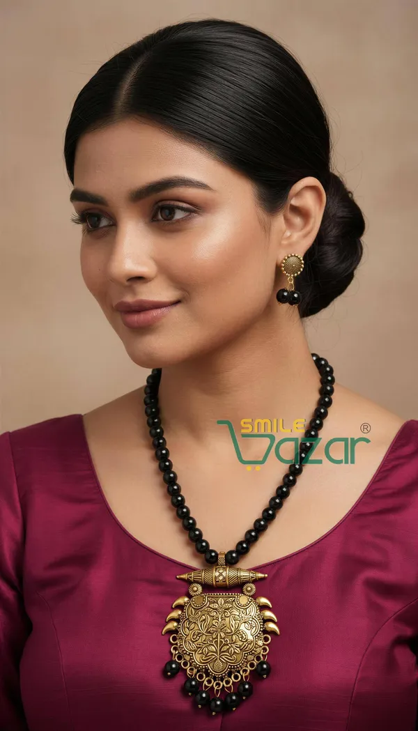 Ethnic_Big_Pendant_Artificial_Oxidised_Necklace_Set__for_Girls_&_Women_-_BLACK