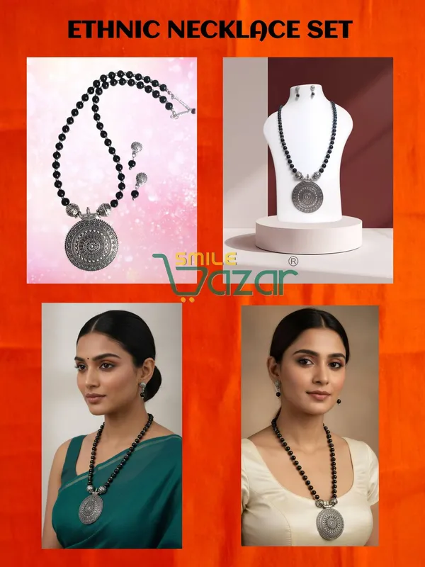 Ethnic_Big_Pendant_Artificial_Oxidised_Necklace_Set__for_Girls_&_Women_-_BLACK