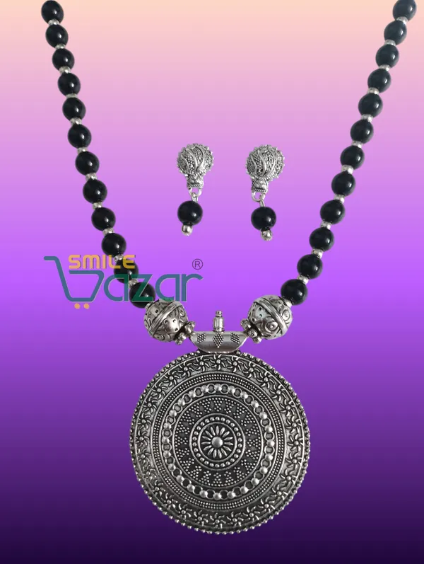 Ethnic_Big_Pendant_Artificial_Oxidised_Necklace_Set__for_Girls_&_Women_-_BLACK